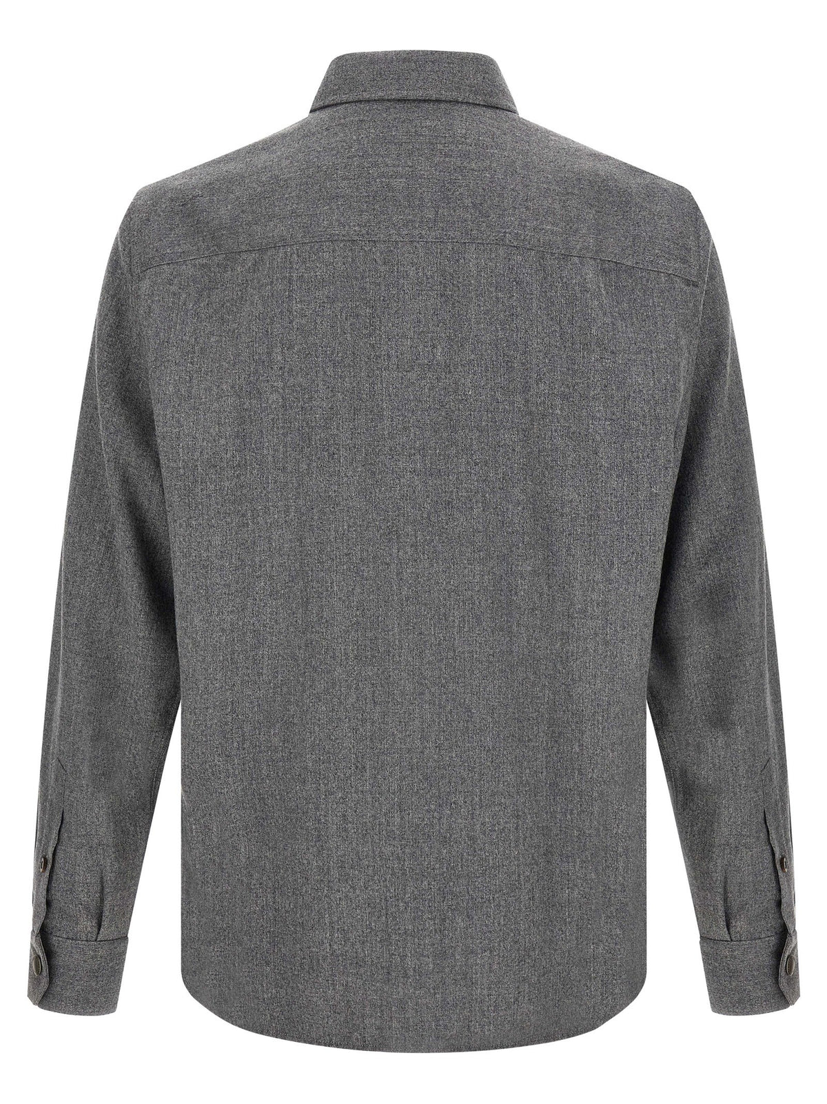 Brunello Cucinelli Flannel Overshirt Grey, view 2