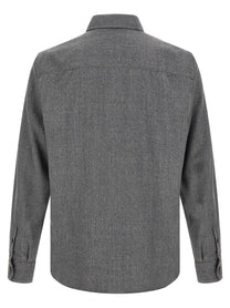 Brunello Cucinelli Flannel Overshirt Grey, view 2