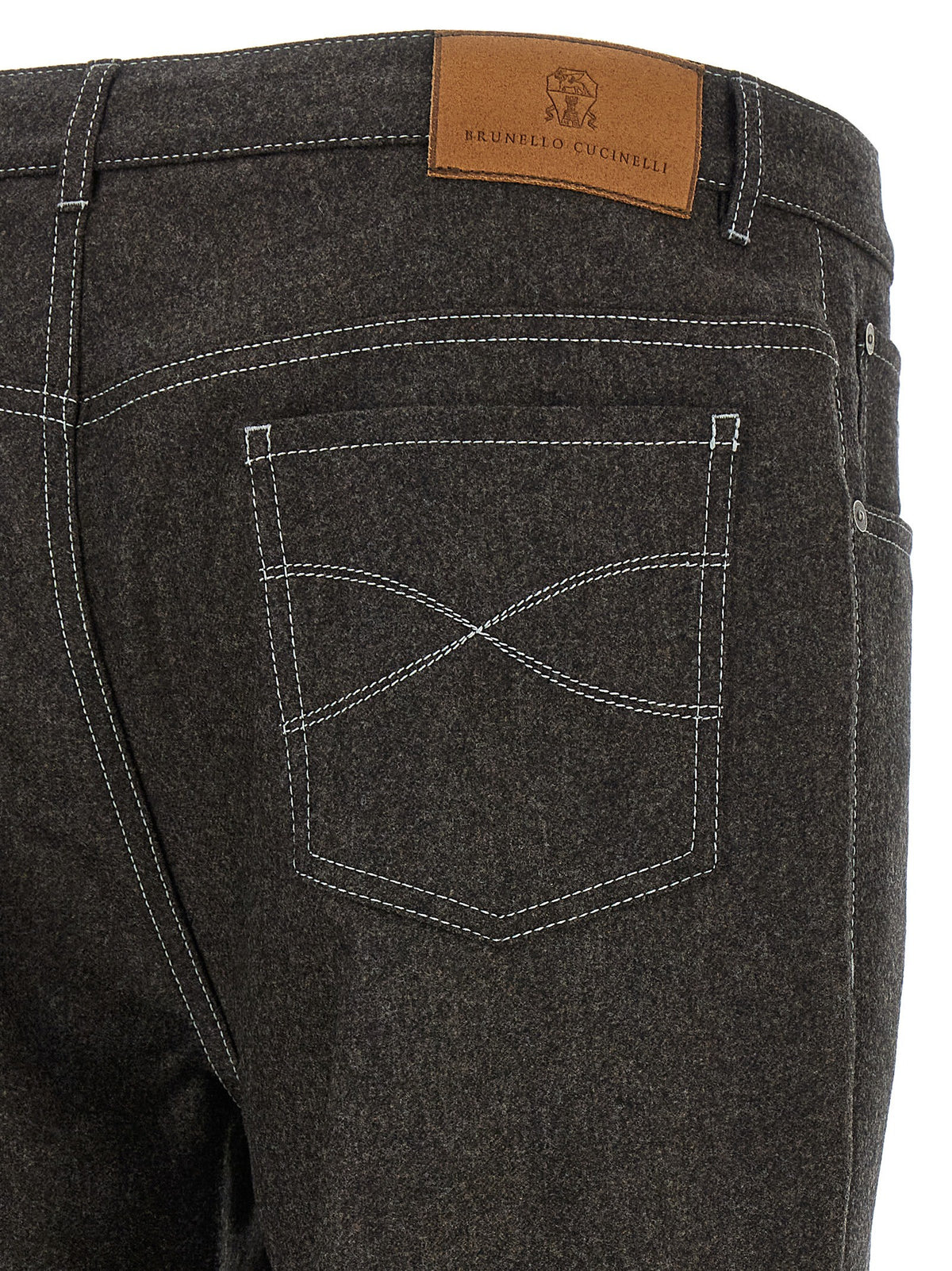 Brunello Cucinelli Flannel Pants Grey, view 4