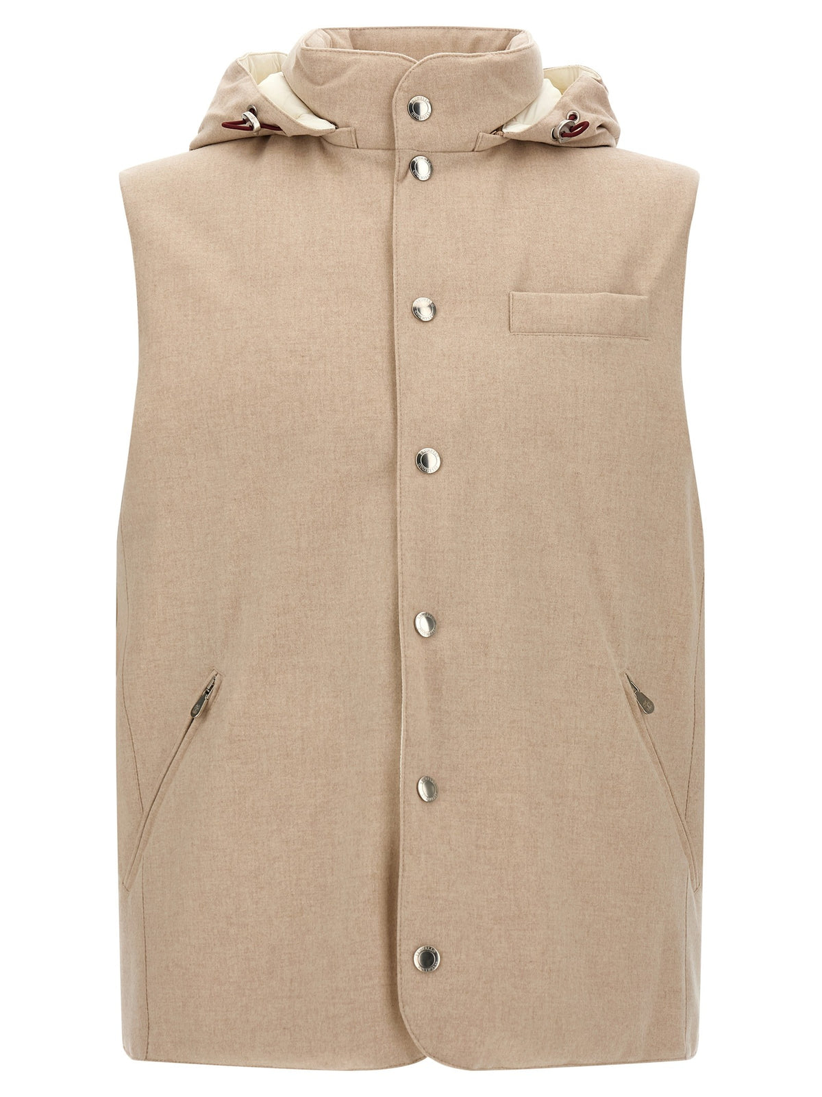 Brunello Cucinelli Flannel Vest Beige