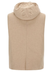 Brunello Cucinelli Flannel Vest Beige, view 3