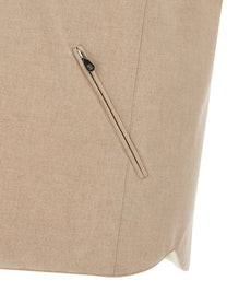 Brunello Cucinelli Flannel Vest Beige, view 5