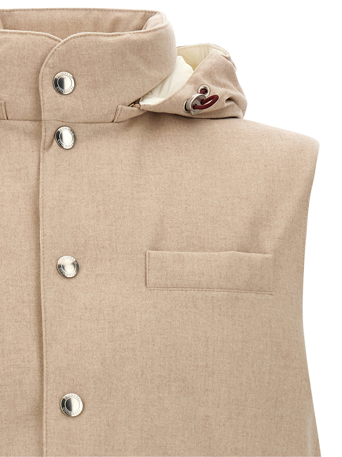 Brunello Cucinelli Flannel Vest Beige, view 4