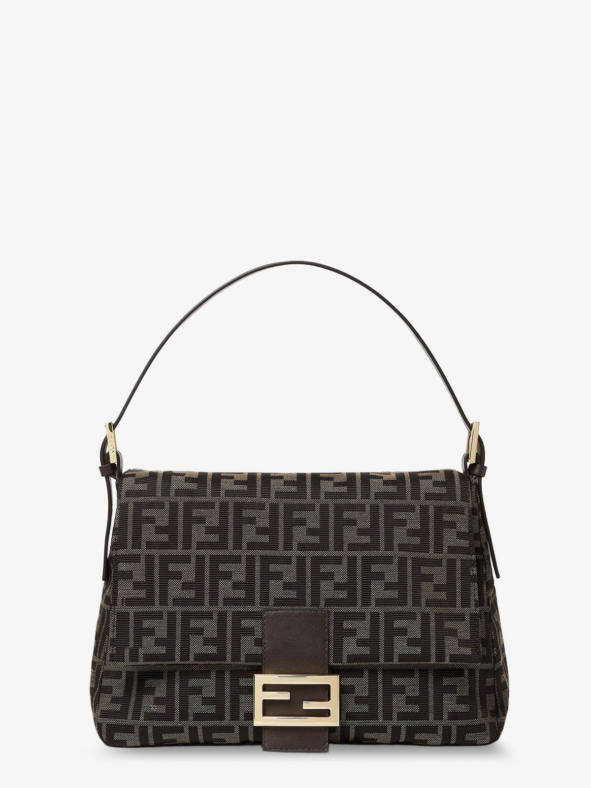 Fendi Women's Flap FF Zucca Jacquard Shoulder Bag Black