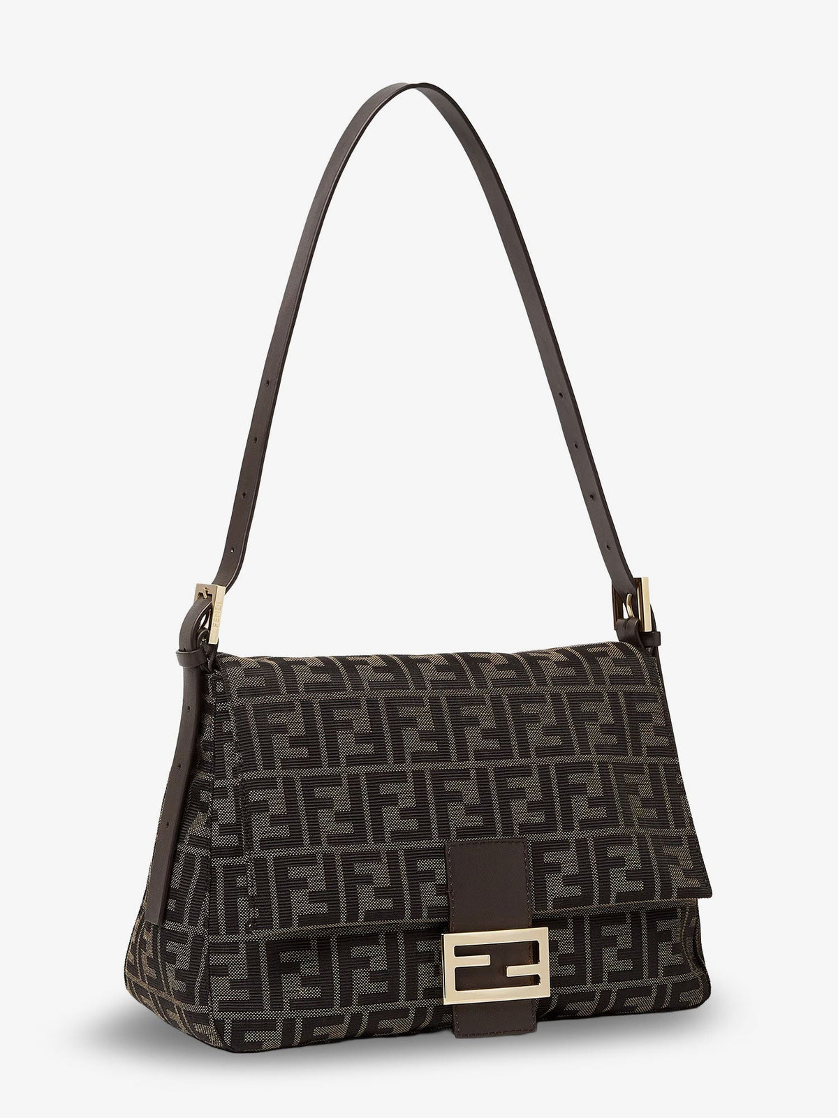 Fendi Women's Flap FF Zucca Jacquard Shoulder Bag Black