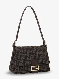 Fendi Women's Flap FF Zucca Jacquard Shoulder Bag Black