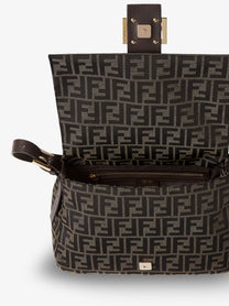 Fendi Women's Flap FF Zucca Jacquard Shoulder Bag Black