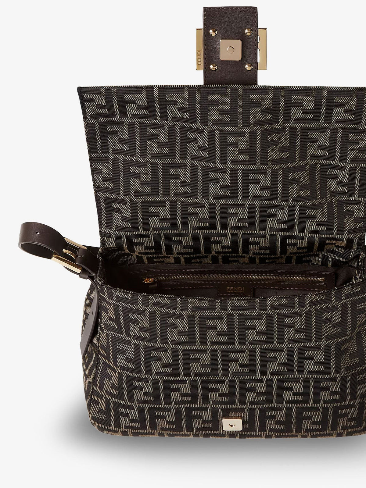 Fendi Women's Flap FF Zucca Jacquard Shoulder Bag Black