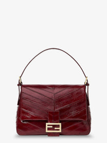 Fendi Women's Flap Missina Leather Shoulder Bag Red