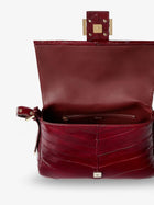 Fendi Women's Flap Missina Leather Shoulder Bag Red