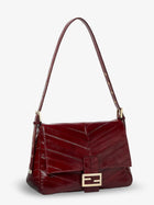 Fendi Women's Flap Missina Leather Shoulder Bag Red