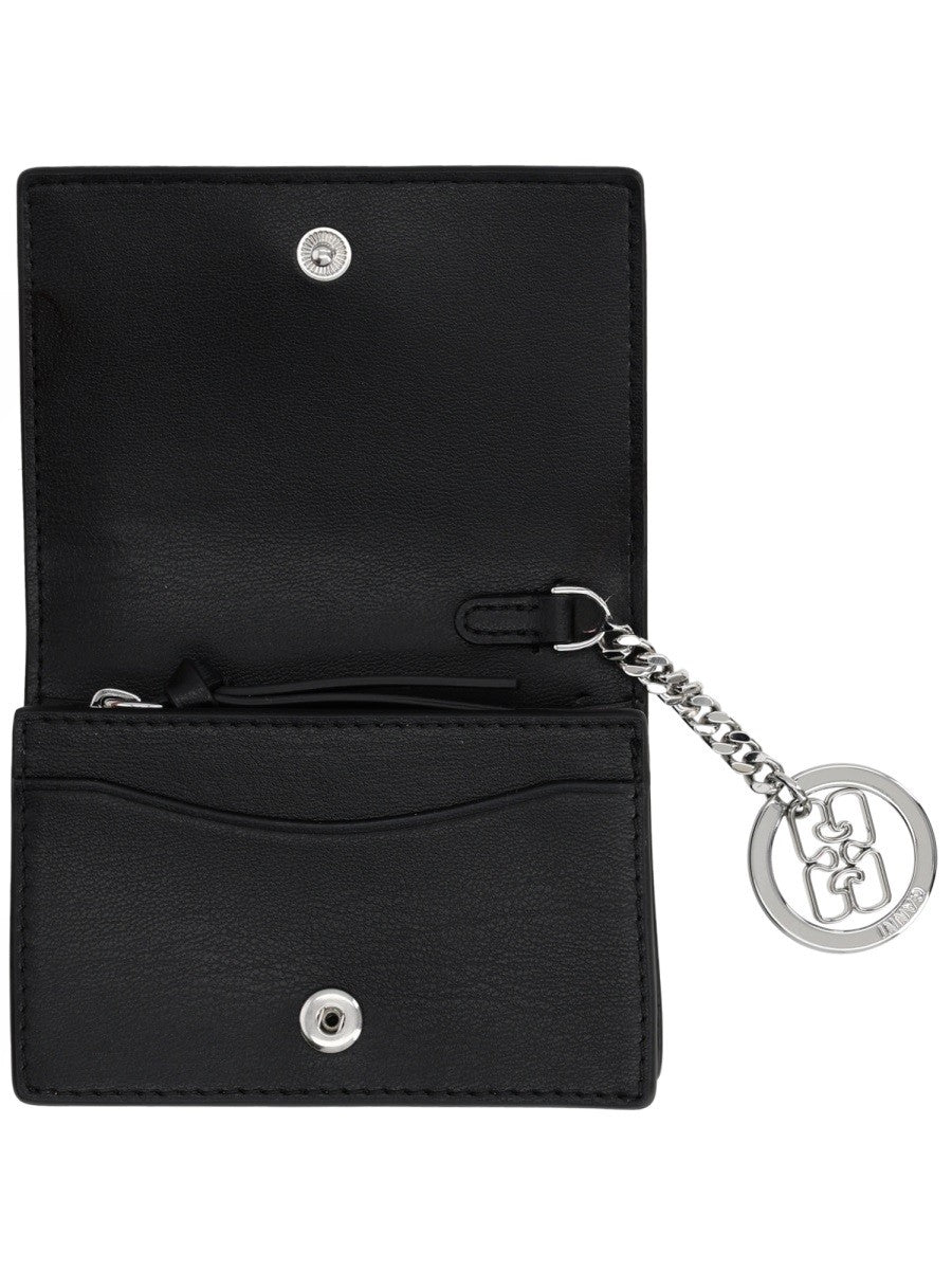 Ganni Women's Flap Puddle Card Holder Black