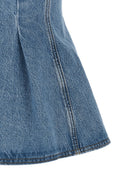 ROTATE Birger Christensen Flared Denim Top Blue, view 4