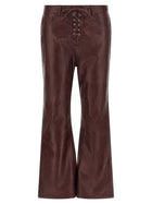 ROTATE Birger Christensen Flared Leather Effect Pants Red