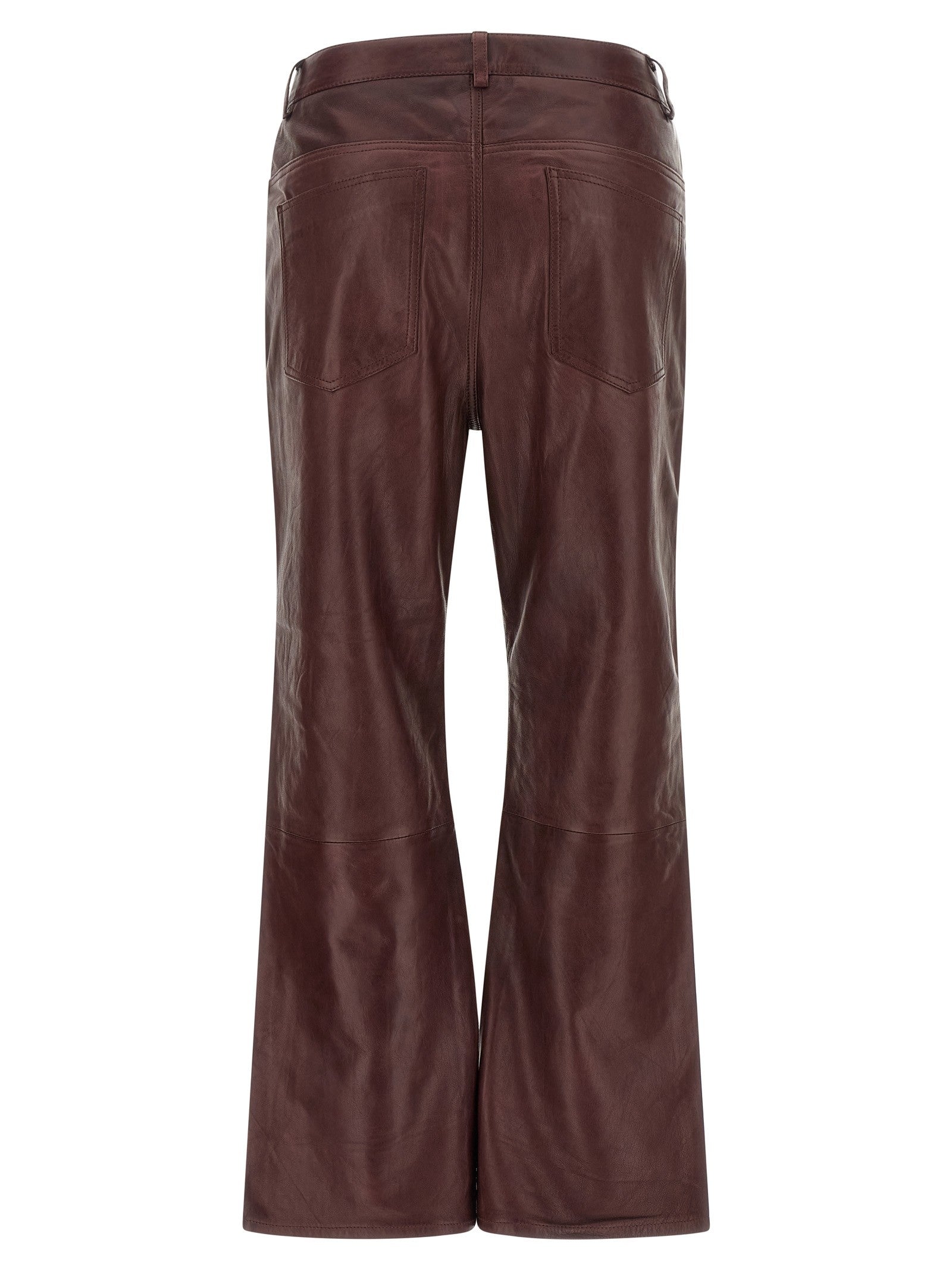 ROTATE Birger Christensen Flared Leather Effect Pants Red
