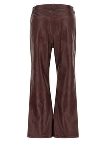 ROTATE Birger Christensen Flared Leather Effect Pants Red