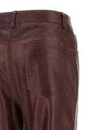 ROTATE Birger Christensen Flared Leather Effect Pants Red