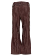 ROTATE Birger Christensen Flared Leather Effect Pants Red, view 2