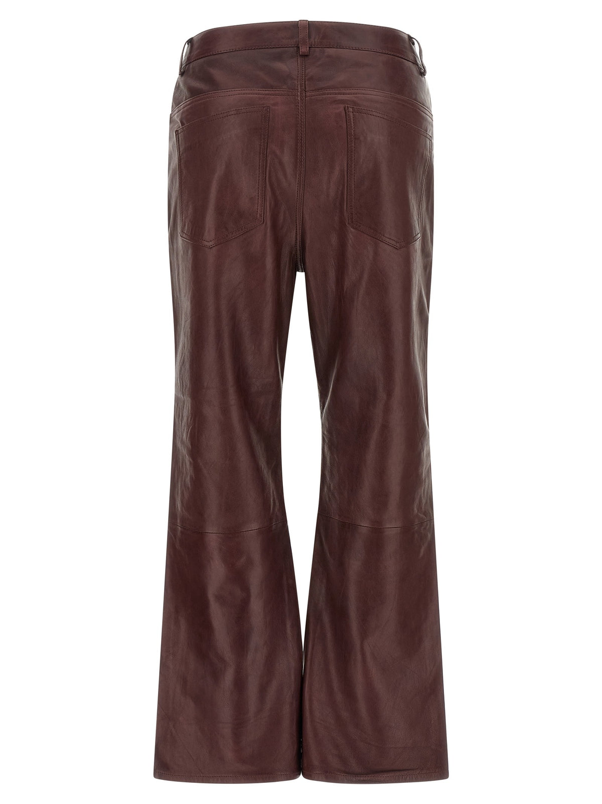 ROTATE Birger Christensen Flared Leather Effect Pants Red, view 2