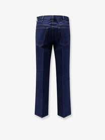 Tonywack Men's Flared Leg Cotton Jeans Blue