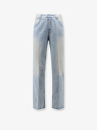 Tonywack Men's Flared Leg Cotton Jeans Blue