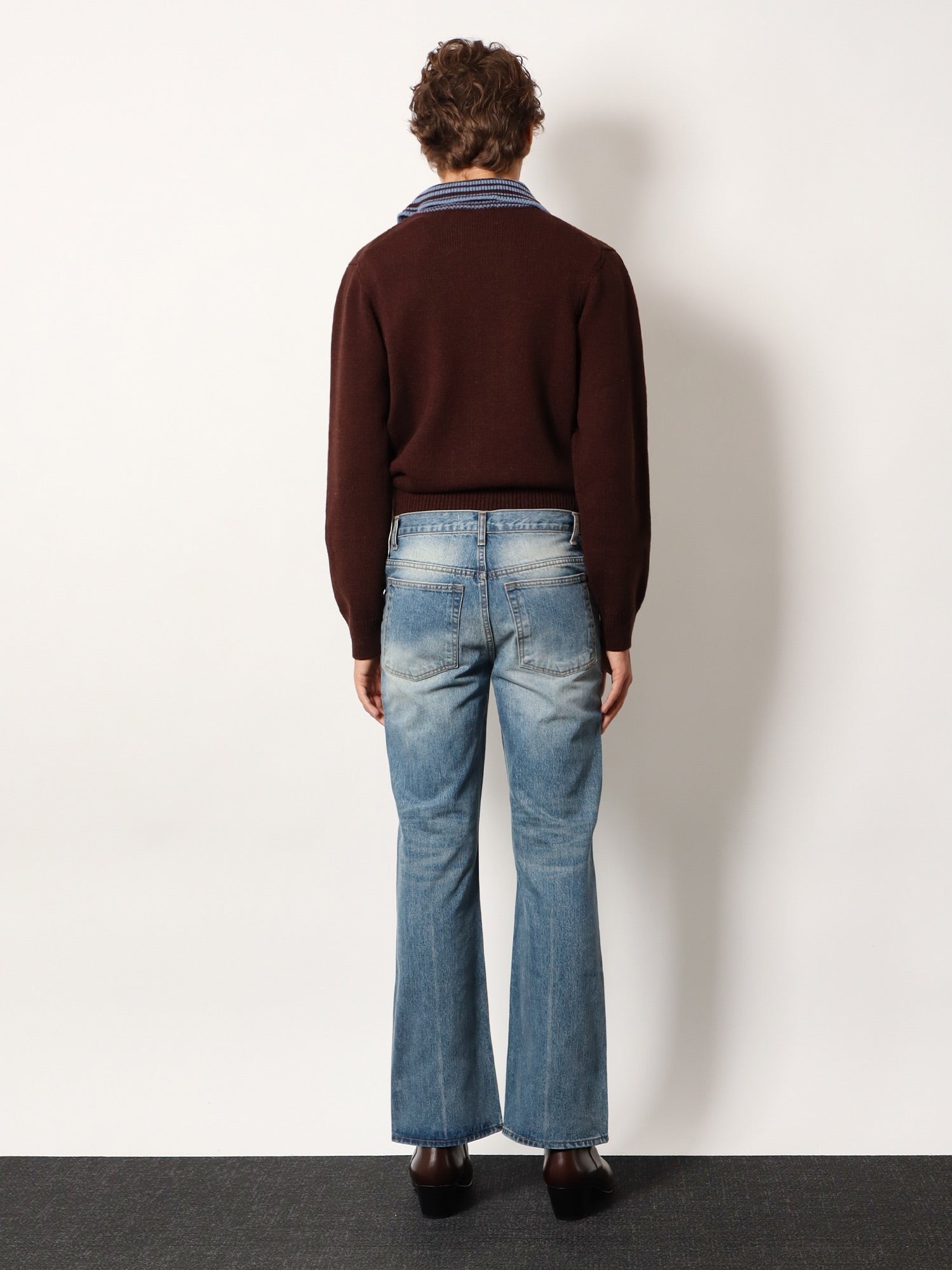 Tonywack Unisex Flared Leg Unisex Jeans Blue