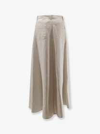 Alysi Women's Flared Linen Skirt Grezzo