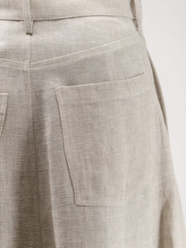 Alysi Women's Flared Linen Skirt Grezzo