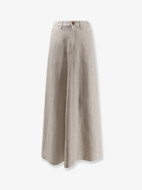 Alysi Women's Flared Linen Skirt Grezzo