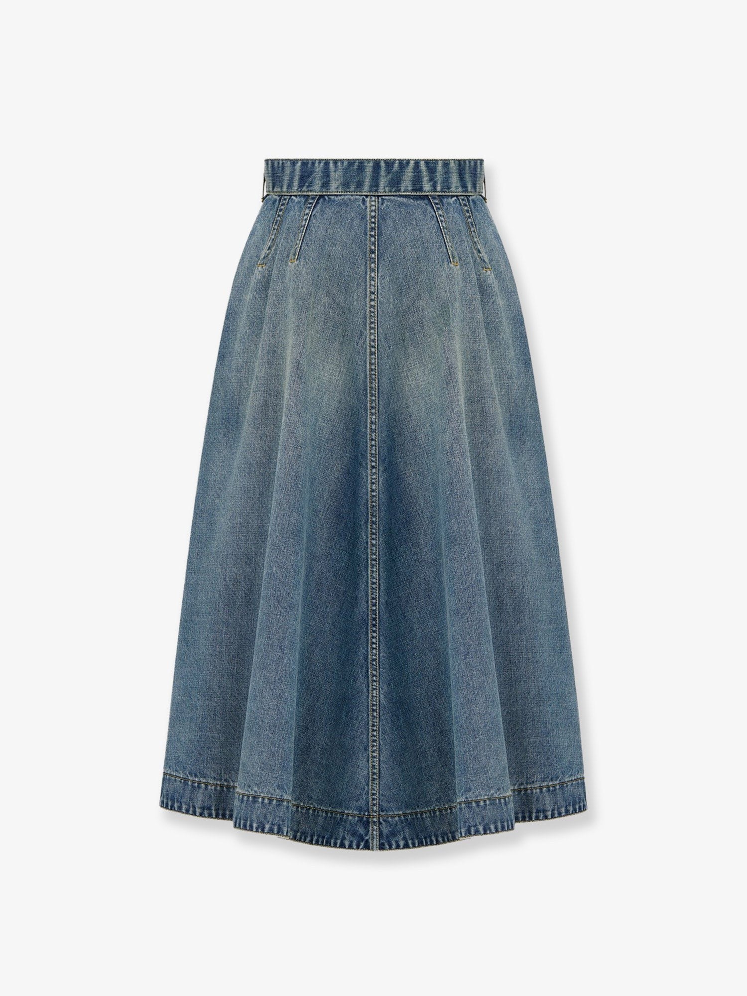 Dior Women's Flared Midi Denim Skirt Blue Dior
