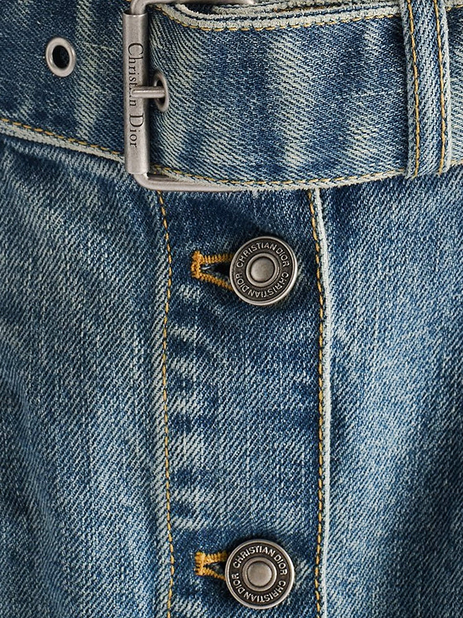 Dior Women's Flared Midi Denim Skirt Blue Dior