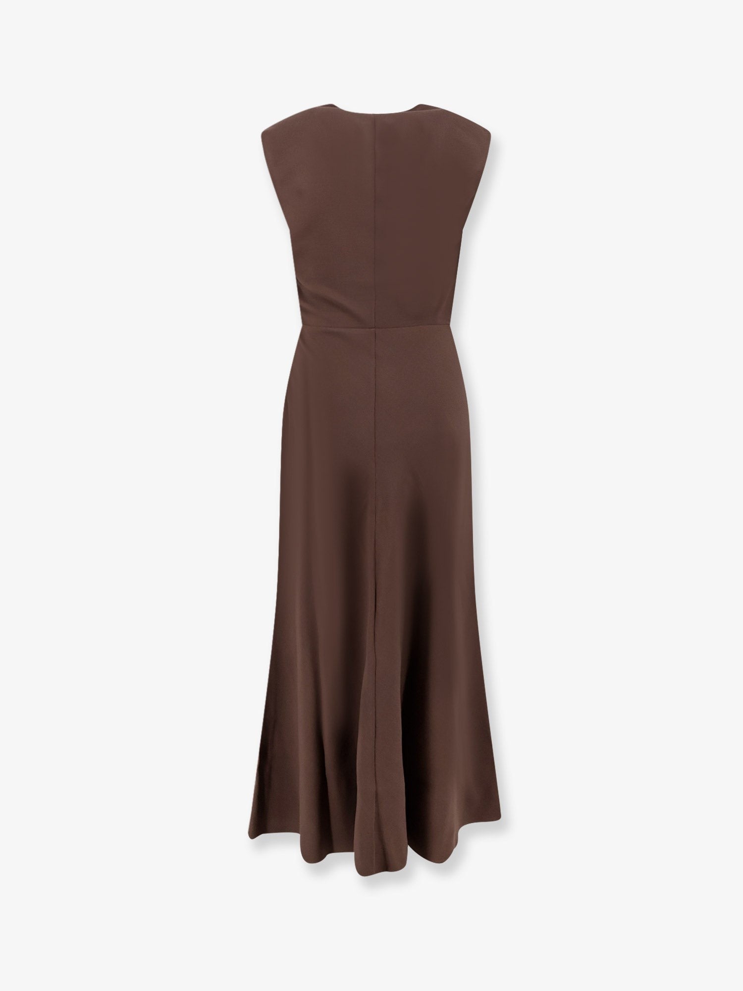 Brunello Cucinelli Women's Flared Twill Fluid Virgin Wool Dress Brown