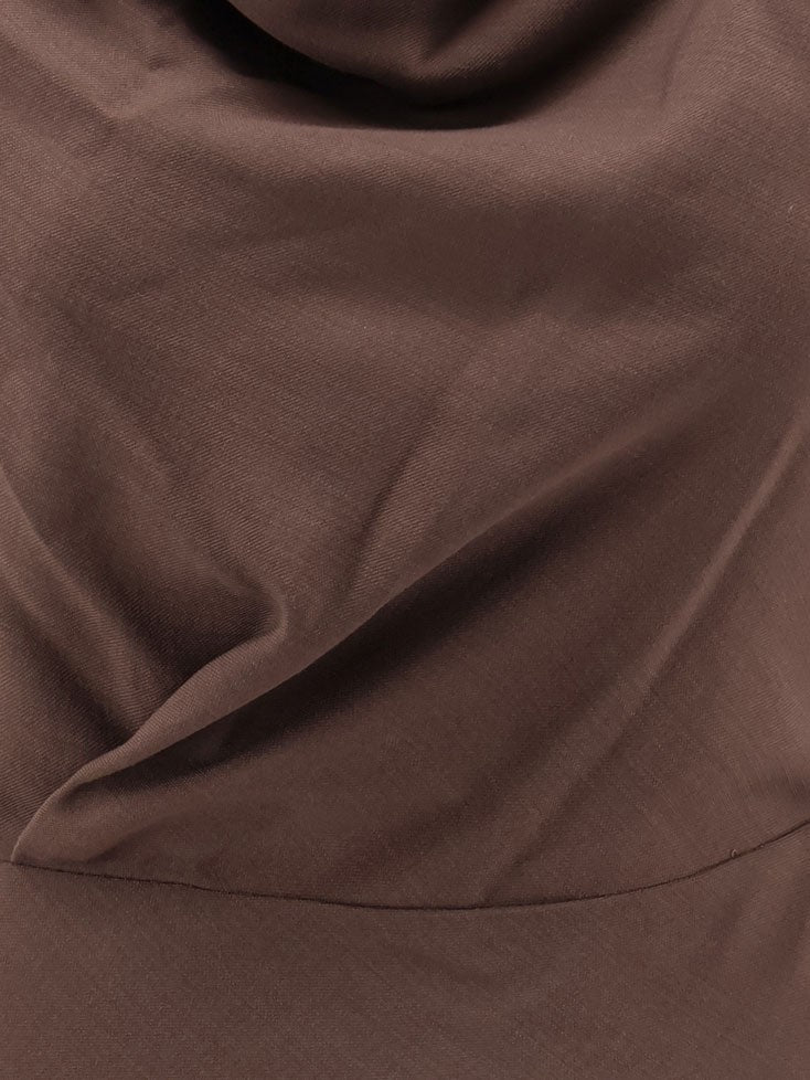 Brunello Cucinelli Women's Flared Twill Fluid Virgin Wool Dress Brown