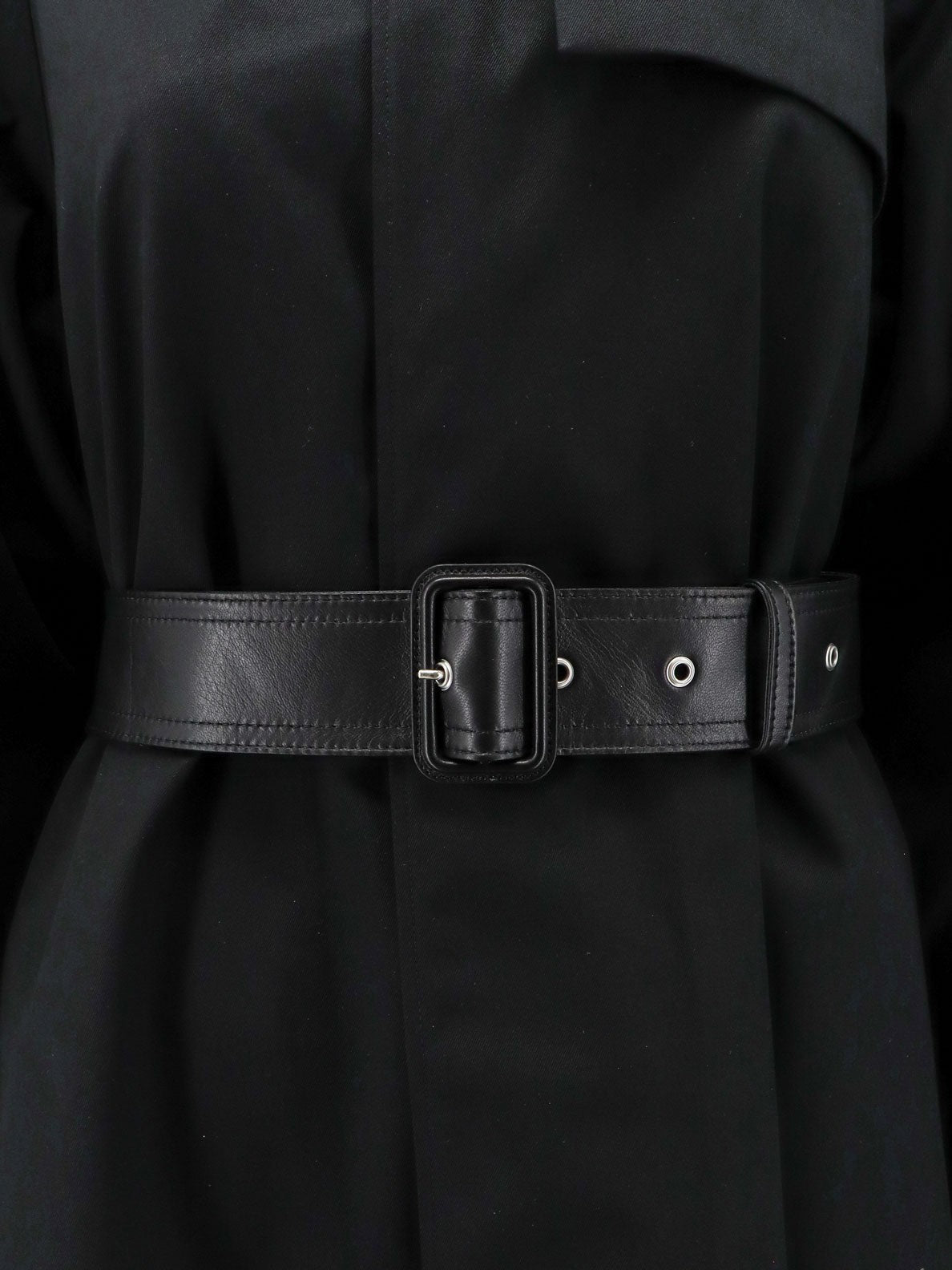Celine Women's Flared Waterproof Coat Black, view 3