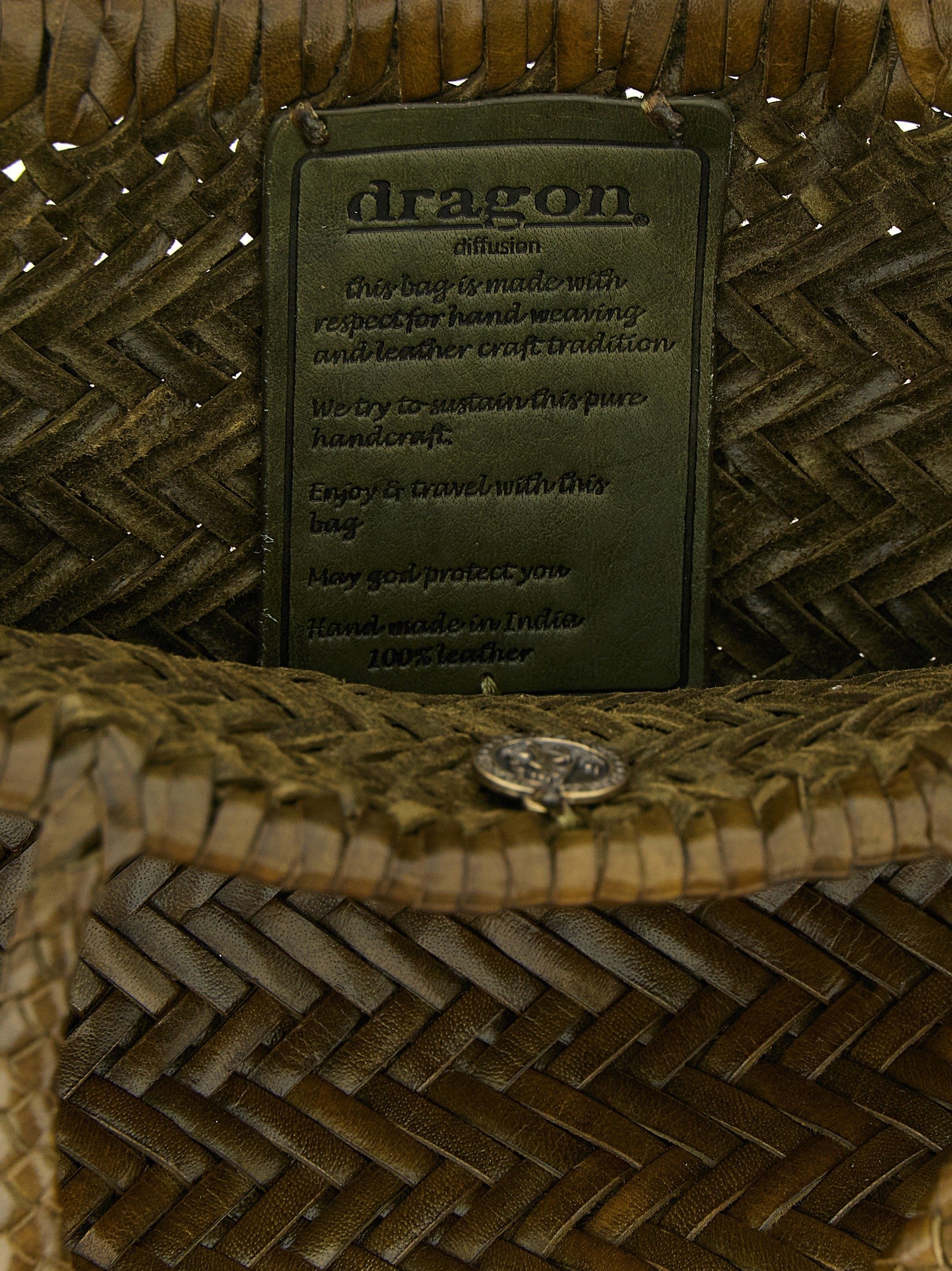 Dragon Diffusion Flat Gora Mini Handbag Green
