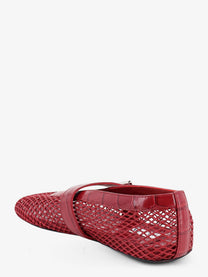 ALAÏA Women's Flat Leather Ballerinas Pink, view 3