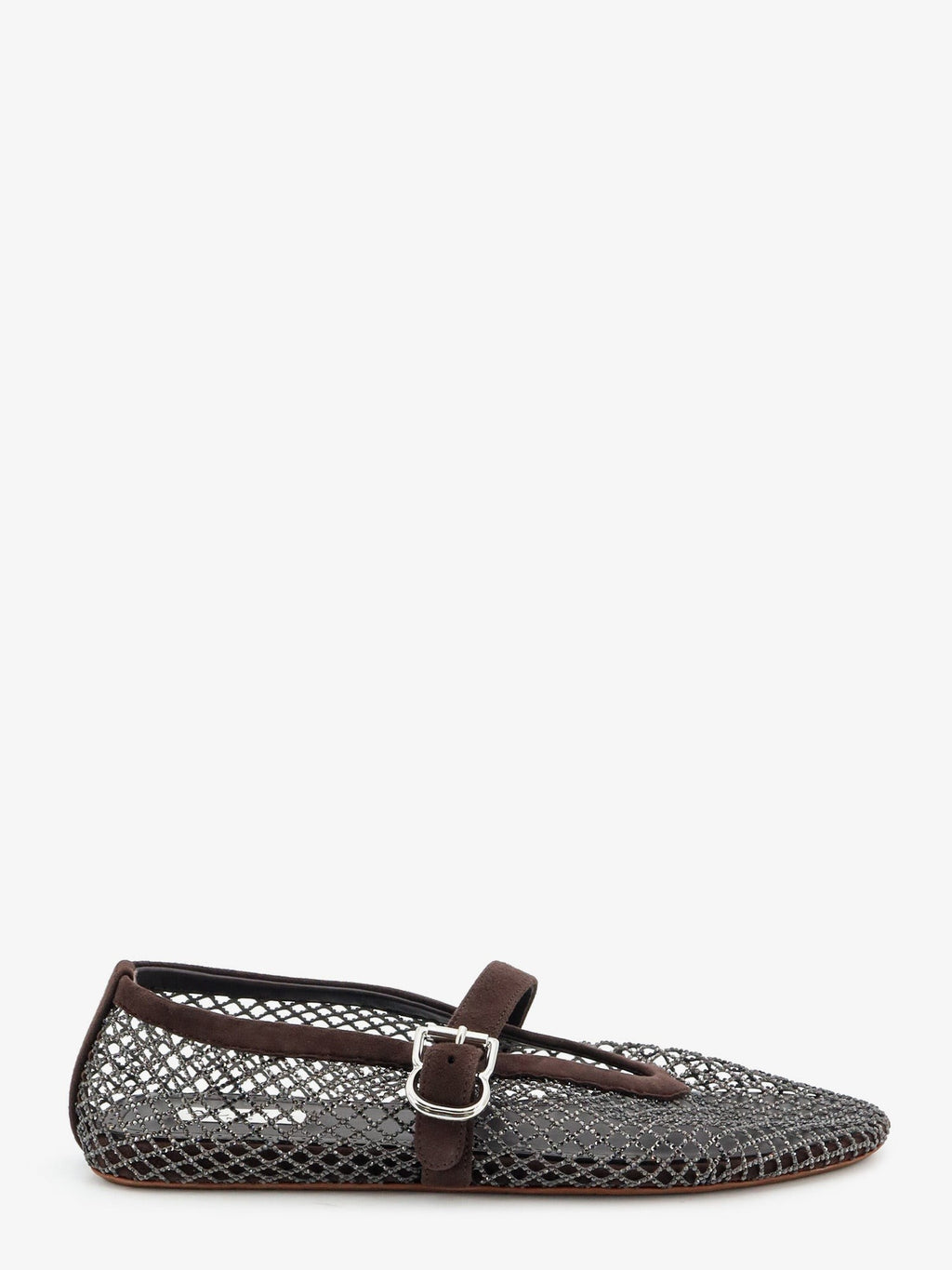ALAÏA Women's Flat Mesh Ballet Flats Brown