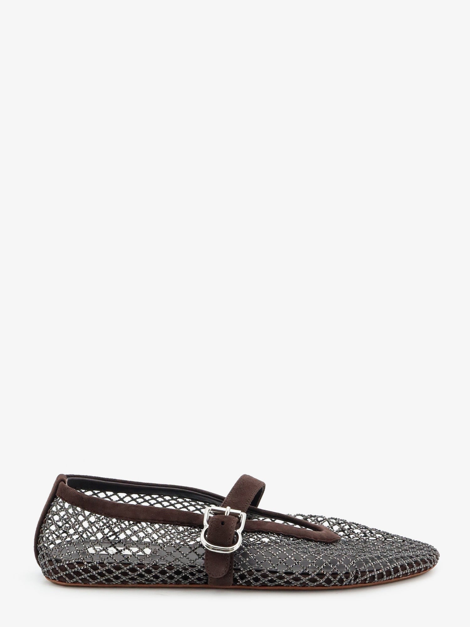 ALAÏA Women's Flat Mesh Ballet Flats Brown