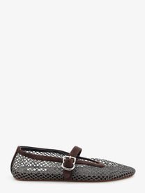 ALAÏA Women's Flat Mesh Ballet Flats Brown