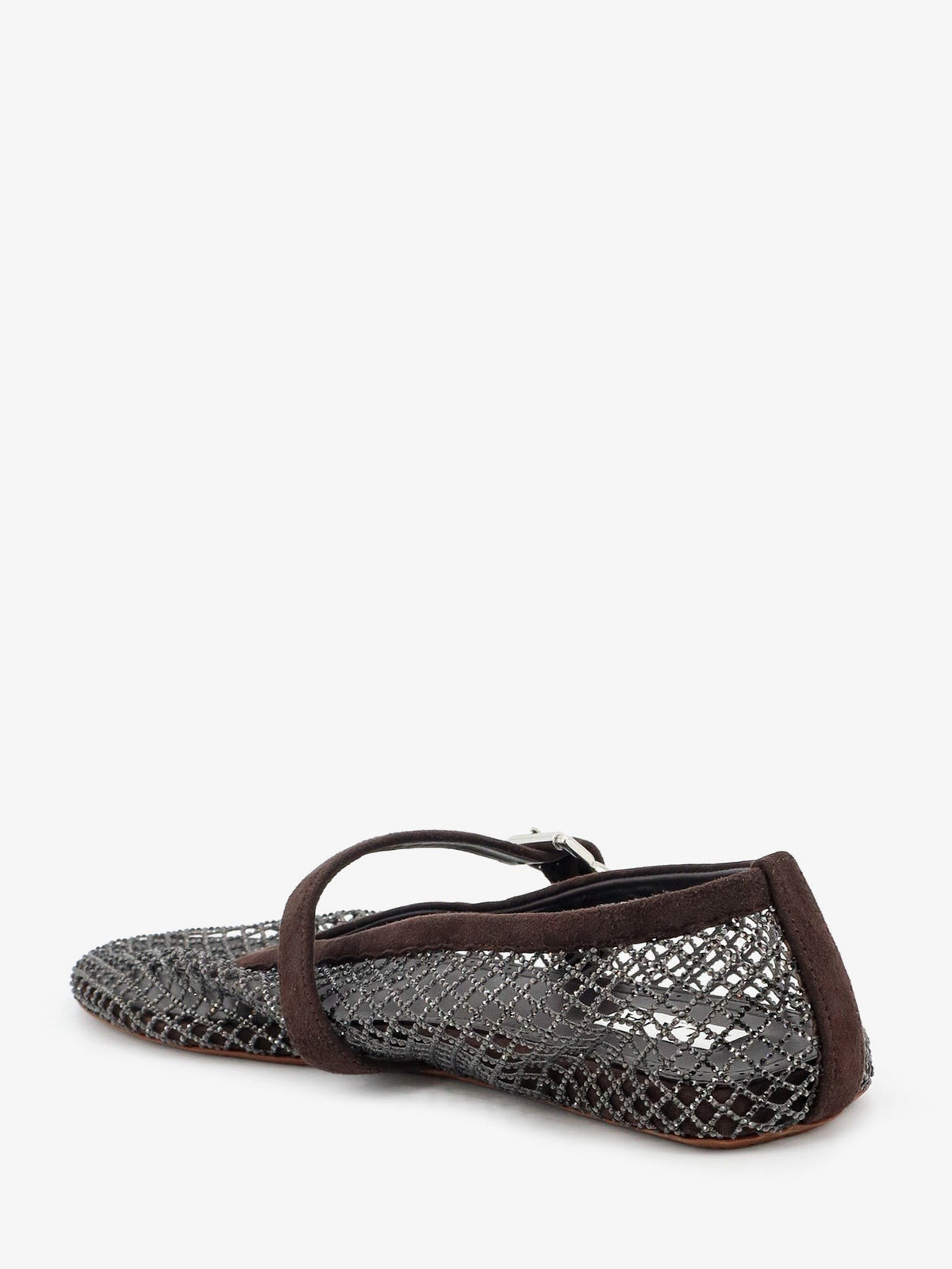 ALAÏA Women's Flat Mesh Ballet Flats Brown