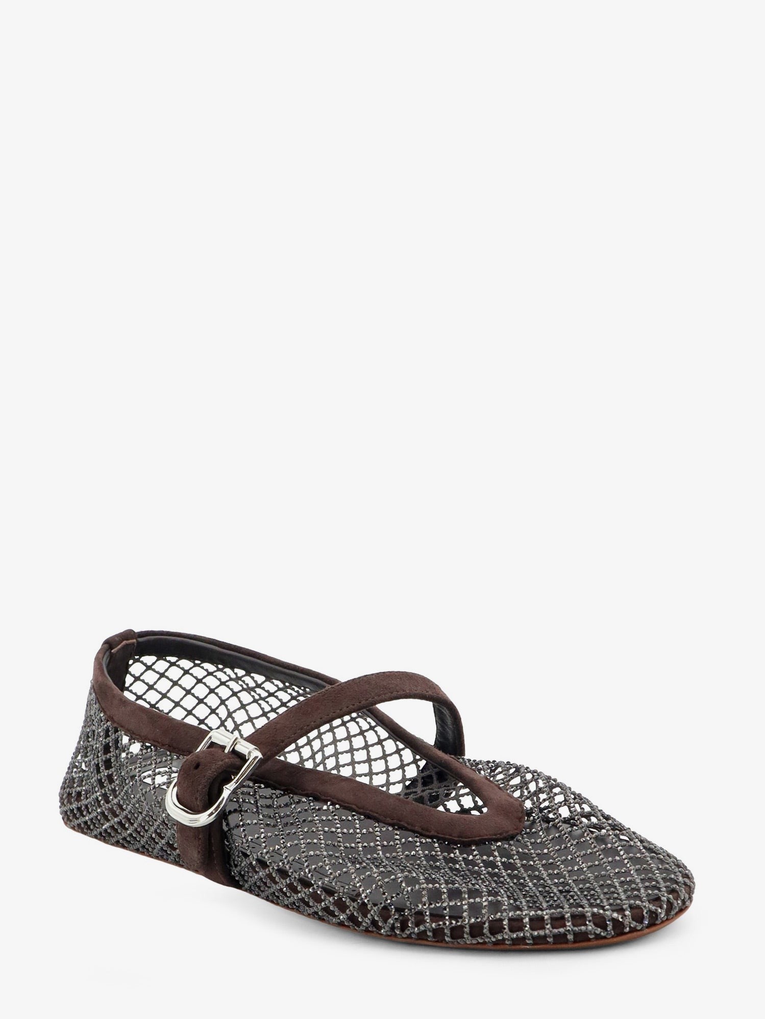 ALAÏA Women's Flat Mesh Ballet Flats Brown