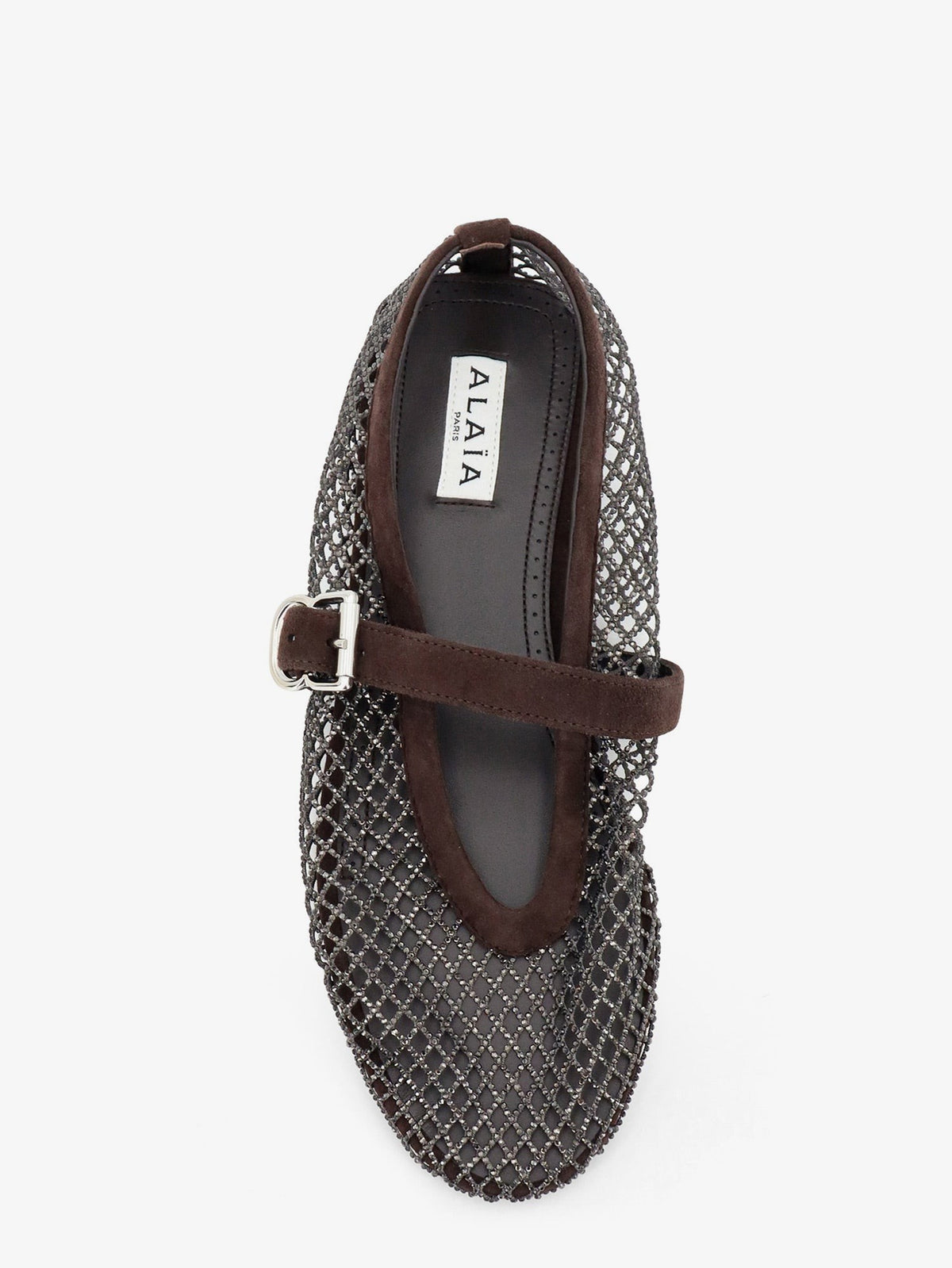 ALAÏA Women's Flat Mesh Ballet Flats Brown