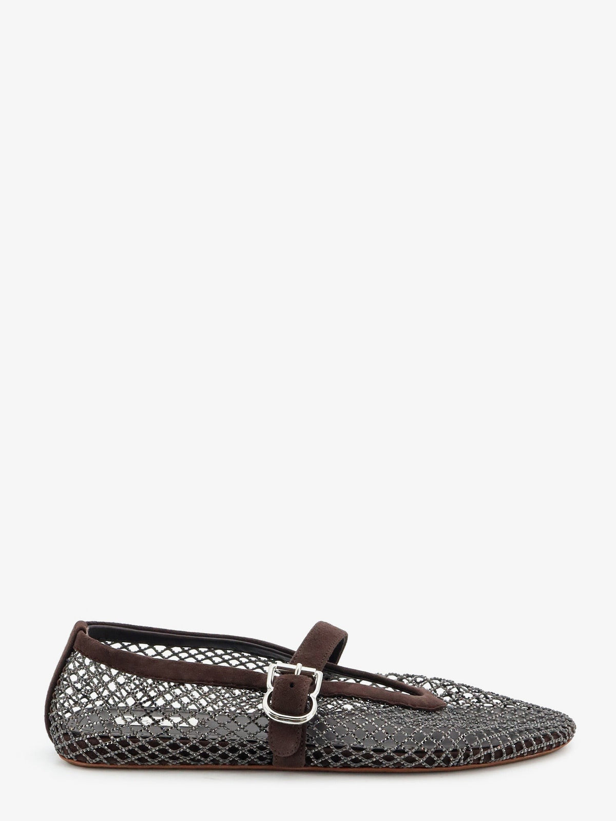 ALAÏA Women's Flat Mesh Ballet Flats Brown
