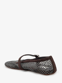 ALAÏA Women's Flat Mesh Ballet Flats Brown