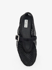 ALAÏA Women's Flat Mesh Ballet Flats Black