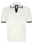 Dolce &amp; Gabbana Flat Ribbed Polo Shirt White