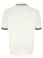 Dolce &amp; Gabbana Flat Ribbed Polo Shirt White, view 2