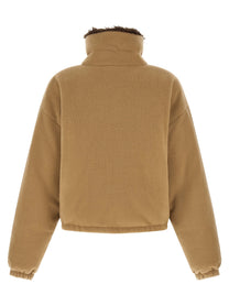 Miu Miu Fleece Down Jacket Beige