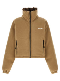 Miu Miu Fleece Down Jacket Beige