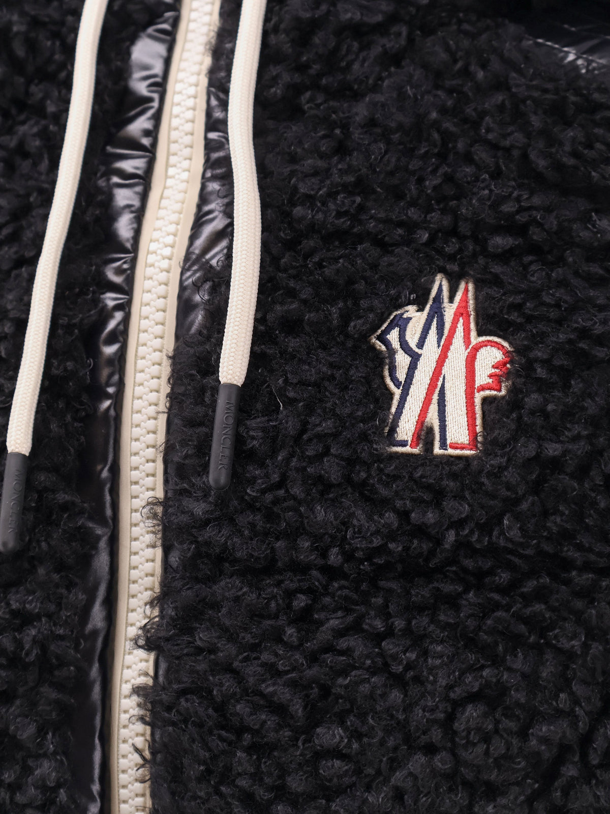 Moncler Grenoble Women's Fleece Hooded Down Jacket Black, view 3